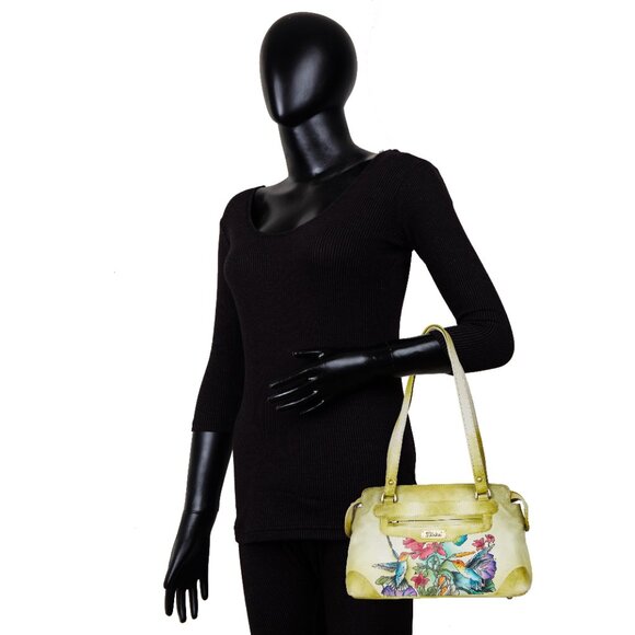 Hand-Painted Leather Leamon Yellow Shoulder Bag for Women – Sling Tote Bag - Picture 7 of 7